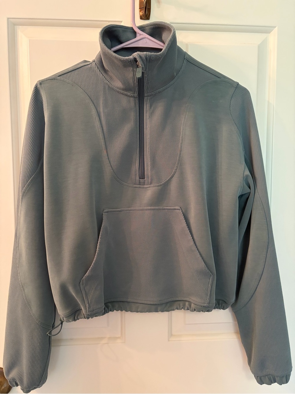 lululemon athletica Sage Green Half-Zip Cropped Hoodie